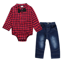 Load image into Gallery viewer, Plaid Shirt + Jeans