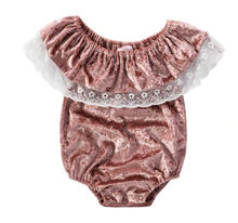 Load image into Gallery viewer, Lace Velvet Romper