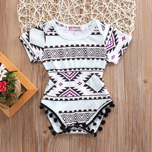 Load image into Gallery viewer, Geometric Pattern Tassel Romper (2 Colors)