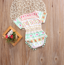 Load image into Gallery viewer, Geometric Pattern Tassel Romper (2 Colors)