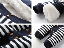Load image into Gallery viewer, Striped Winter Knitted Romper (Multiple Colors)