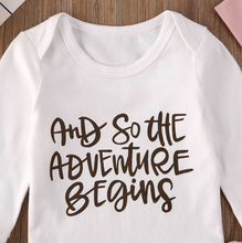 Load image into Gallery viewer, Baby Girls And So The Adventure Begins Pink Outfit