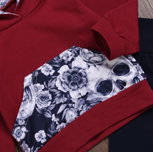 Load image into Gallery viewer, Hooded Floral Skull & Pants Set