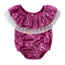 Load image into Gallery viewer, Lace Velvet Romper