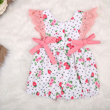 Load image into Gallery viewer, Strawberry Lace Romper