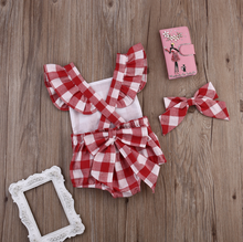 Load image into Gallery viewer, Plaid Romper Outfit