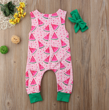 Load image into Gallery viewer, Watermelon Romper with Headband