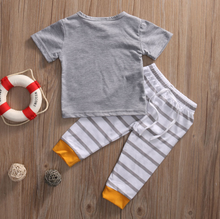 Load image into Gallery viewer, Man Cave Top Striped Pants Outfit