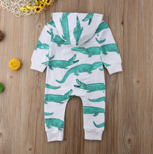 Load image into Gallery viewer, Crocodile Zip Up Hooded Onesie