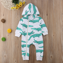 Load image into Gallery viewer, Crocodile Zip Up Hooded Onesie