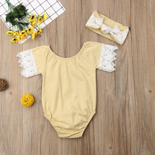 Load image into Gallery viewer, Lace Romper with Headband (Multiple Colors)