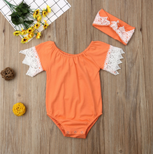 Load image into Gallery viewer, Lace Romper with Headband (Multiple Colors)