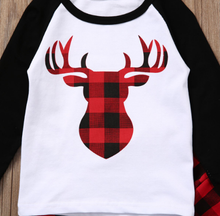 Load image into Gallery viewer, Plaid Deer Outfit