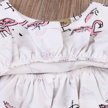 Load image into Gallery viewer, Flamingo Crop Top Bloomers Outfit