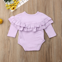 Load image into Gallery viewer, Ruffle Trim Onesie (Multiple Colors)