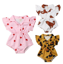 Load image into Gallery viewer, Cinched Ruffled Romper (Multiple Patterns)