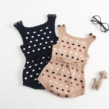 Load image into Gallery viewer, Knitted Polka Dot Onesie
