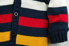 Load image into Gallery viewer, Multi Striped Knitted Winter Romper