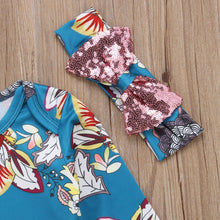 Load image into Gallery viewer, Flower Onesie with Glitter Headband