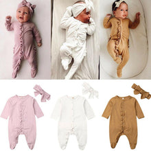 Load image into Gallery viewer, Ruffle Onesie with Headband (Multiple Colors)