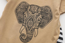 Load image into Gallery viewer, Striped Tribal Elephant Onesie