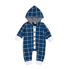 Load image into Gallery viewer, Plaid Button Hooded Romper (Multiple Colors)