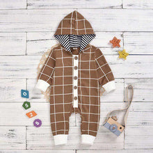 Load image into Gallery viewer, Plaid Button Hooded Romper (Multiple Colors)