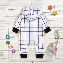Load image into Gallery viewer, Plaid Button Hooded Romper (Multiple Colors)