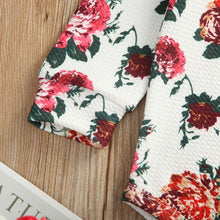 Load image into Gallery viewer, Floral Off Shoulder Onesie with Velvet Pants Outfit