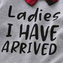 Load image into Gallery viewer, Plaid Ladies I Have Arrived Bow Tie Outfit with Hat