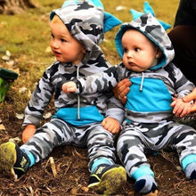 Load image into Gallery viewer, Baby Boy Camouflage Dinosaur Sweatsuit