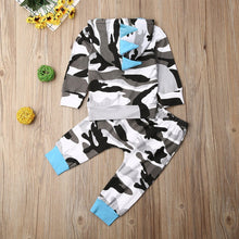 Load image into Gallery viewer, Baby Boy Camouflage Dinosaur Sweatsuit