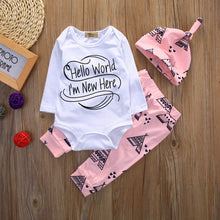 Load image into Gallery viewer, Hello World Romper Teepee Outfit
