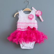 Load image into Gallery viewer, Summer Lace Tutu Dress with Matching Headband (Multiple Colors)