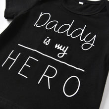 Load image into Gallery viewer, Daddy is my Hero T-Shirt Pants Headband Outfit