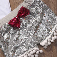 Load image into Gallery viewer, Princess Castle Romper Sequin Shorts Headband Outfit