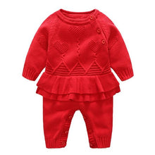 Load image into Gallery viewer, Knitted Heart Skirt Romper (2 Colors)