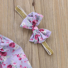 Load image into Gallery viewer, Floral Collar Romper with Headband