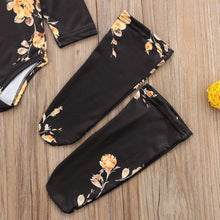 Load image into Gallery viewer, Off Shoulder Long Sleeve Flower Romper + Leg Warmers
