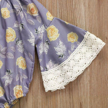 Load image into Gallery viewer, Floral Flare Sleeve Romper