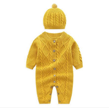 Load image into Gallery viewer, Knitted Romper with Hat (Multiple Colors)