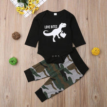 Load image into Gallery viewer, Love Bites Romper Camouflage Pants Outfit