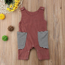 Load image into Gallery viewer, Striped Pocket Romper