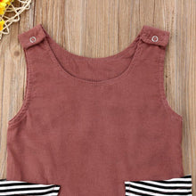 Load image into Gallery viewer, Striped Pocket Romper