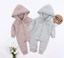 Load image into Gallery viewer, Knitted Sweater Hoodie Romper (2 Colors)
