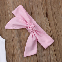 Load image into Gallery viewer, Feather Love Tank Top Bow Pants Headband Outfit