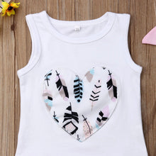 Load image into Gallery viewer, Feather Love Tank Top Bow Pants Headband Outfit
