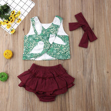 Load image into Gallery viewer, Owl Top with Ruffle Shorts and Bow