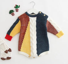 Load image into Gallery viewer, Knitted Patchwork Romper