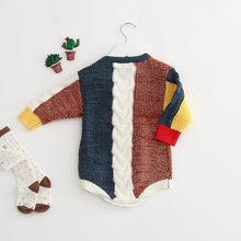 Load image into Gallery viewer, Knitted Patchwork Romper